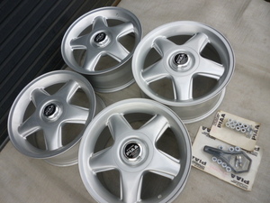 M42 希少　レトロ　シルビア　RACING PIAA　アルミホイール　16×7J　16×8J　+38　114.3×４穴　未使用品４本　BBSバルブ+ナット付