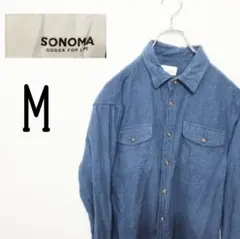 USA古着 sonoma ネルシャツ　ネイビー　M