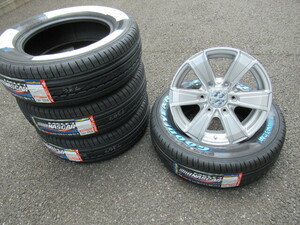  200系ハイエース用 GOODYEAR ホワイトレターNASCAR 215/65R16 + ハイパーシルバーDUNLOPホイール 超特価4本SET 送料込価格