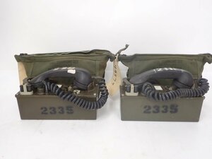 ビンテージ 米軍 野戦電話 / TELEPHONE SET TA-312/PT 2台セット キャリングバッグ付き ヴィンテージ 昭和レトロ △ 6F281-137