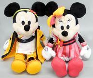 中古ぬいぐるみ ミッキーマウス＆ミニーマウス ぬいぐるみ2体セット 「Happyくじ DISNEY SUMMER FE