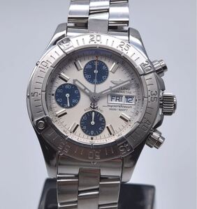 中古 ブライトリング BREITLING スーパーオーシャン A13340 クロノグラフ デイデイト ブラック文字盤 黒 SS 自動巻き メンズ 腕時計