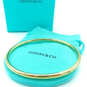 【送料無料】 未使用 Tiffany&Co. ティファニー イエローゴールド バングル 585 K14 YO2