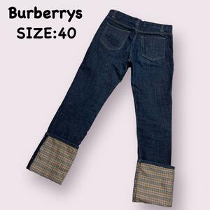 Burberrys BLUE LABEL　デニム　ノバチェック　40　バーバリーブルーレーベル　ジーンズ