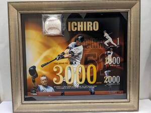 【13538】 希少品 MLB イチロー 3000本安打達成記念 直筆サインボール 300個限定 88/300＆写真入り専用額 証明書付き 野球 グッズ レア