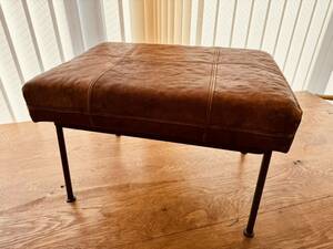 TRUCK FURNITURE FURROWED-LEATHER STOOL トラックファニチャー