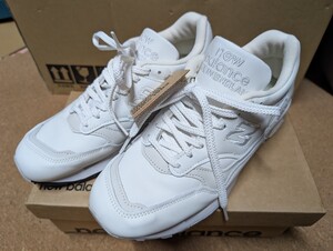 NEW BALANCE UK製 M1500WG 26cm US8新品オールレザーモデル 天然皮革 ホワイト白WHITEスムースレザー 英国製 イギリス製