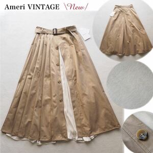 新品 Ameri VINTAGE アメリ ヴィンテージ SOPHIA 2WAY TRENCHSKIRT トレンチスカート プリーツスカート ロングスカート ベージュ M