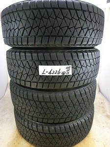 L-4226 溝あり 中古スタッドレス ブリヂストン BLIZZAK DM-V2 225/65R17 102Q (4本)