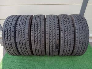 ★残り溝約11mm★21年製★ ブリヂストンBLIZZAK W979 205/70R17.5 115/113L LT　6本セット スタッドレスタイヤ　G204