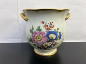 A258-W6-2325 Meissen マイセン 花瓶 6181 フラワーベース 金彩 陶器 装飾花瓶 フラワー 花柄 飾り壺