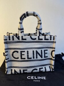 ■【美品】 セリーヌ CELINE トートバッグ ショルダー斜め掛け トートバッグ 小サイズ レディース ホワイトとブラック