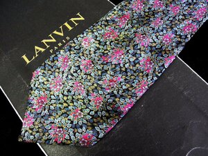 ♪今週の特売980円～♪0473♪状態並品【LANVIN】ランバン【花 植物 柄】ネクタイ♪