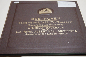 英H.M.V12インチSP盤4枚組アルバム バックハウス(pf) ベートーヴェン「ピアノ協奏曲第5番「 皇帝」 OP.73」ランドン・ドナルド(con) 