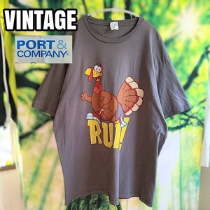 USA古着 VINTAGE TURKEY ターキー RUN プリントTシャツ 古着 半袖Tシャツ 半袖プリントTシャツ