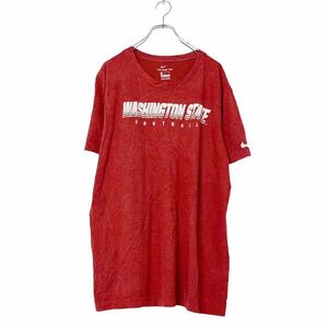 NIKE 半袖 ロゴ プリント Tシャツ XL バーガンディ ホワイト ナイキ ワシントン フットボール スポーツ 古着卸 アメリカ仕入 a508-5186