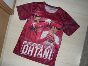 大谷翔平　SHOHEI OHTANI　CONGURATULATIONS　おめでとう！　エンゼルス　半袖Tシャツ　Lサイズ　中古良品