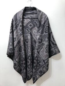 777☆ETRO エトロ☆ウールシルク 大判スカーフ☆モノトーン マルチ