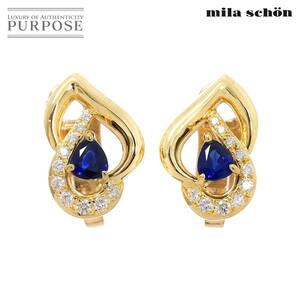 ミラショーン mila schon サファイヤ 0.78ct ダイヤ 0.22ct イヤリング K18 K14 YG WG 750 585 Earrings Clip on 90236780