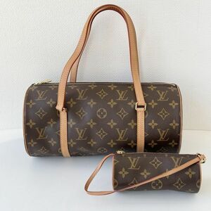 美品 ◆ ルイ ヴィトン LOUIS VUITTON ポーチ付き モノグラム パピヨン 30 ハンドバッグ M51385 ブラウン 親子 レディース 筒形 かばん