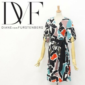 ◆DIANE von FURSTENBERG/ダイアンフォンファステンバーグ ISABELLA シルク 総柄 ラップ ワンピース 2