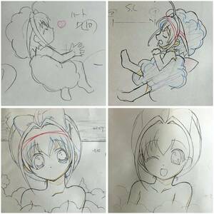 雪使いシュガー 直筆 原画 16枚セット 風呂シーン／セル画 Genga Cel レイアウト ／アニメ Anime 原動画