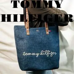 【美品】TOMMY HILFIGERトミーヒルフィガー　デニム　トートバッグ