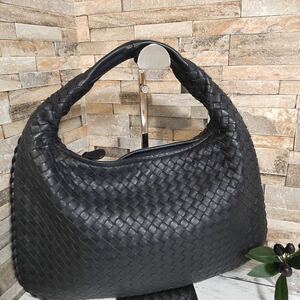 1円【未使用級】BOTTEGA VENETA ボッテガヴェネタ ホーボーバッグ ハンドバッグ トートバッグ レザー イントレチャート ブラック 黒