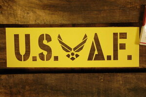 US エアフォース 新ロゴ ステンシル 型紙 シート ◆ 空軍 USAF 【A4-4】