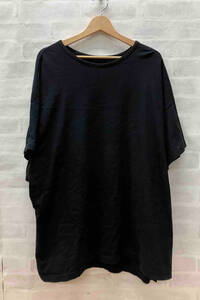 ★【YOHJI YAMAMOTO】ヨウジヤマモト BLACK&BLACK/loose fit T-shirt/Tシャツ/2/コットン/BLK/ND-T60-074半袖