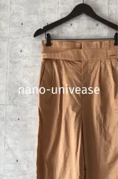 nano-univease ナノユニバース ウエストベルト付パンツ 綿100%