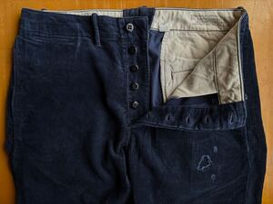 傑作 RRL リペアードインディゴコーデュロイパンツ 30/30 11.29oz インパクト21 黄金期 フィールドフィット ラルフローレンビンテージ