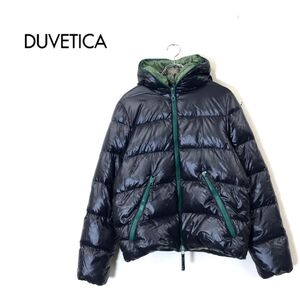 1I2221-D◆ブルガリア製 DUVETICA デュベティカ ダウンジャケット ブルゾン 厚手 フードあり◆ size48 ブラック ナイロン100