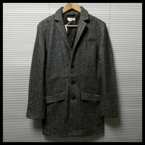 SALE【ヘリンボーン柄メルトンウールチェスターコート/M】