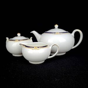 〇美品〇ウェッジウッド　WEDGWOOD キャベンディッシュ ティーポット　Lサイズ シュガーポット クリーマー 廃番　希少　レア