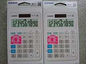 【未使用】 CASIO 計算機 電卓 W税率 10桁 MW-100TC-WE-N ２個