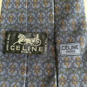 CELINE(セリーヌ) 青ホースビット紐柄ネクタイ