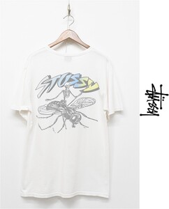 F390/STUSSY 半袖Tシャツ クルーネック ハエ スカル M 白 メキシコ製