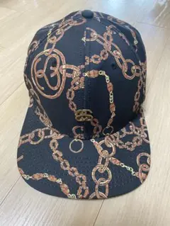 芸能人着用　stussy cap goldchain gold 金