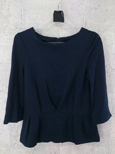 ◇ Harriss ハリス 八分袖 カットソー サイズ36 ネイビー レディース P