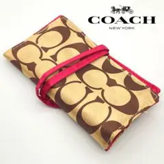 【美品】COACH・コーチ・アクセサリーポーチ・ピンク