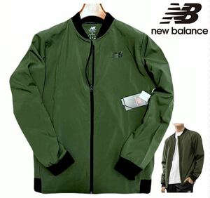 ◆H598新品【日本Mサイズ】緑カーキ 春夏 ニューバランス ゴルフに最適 ジャケット オールシーズンNew Balance GOLF ボンバージャケット