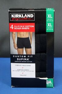 KIRKLAND カークランド メンズ ボクサーブリーフ スピマコットン ブラック サイズXL コストコ★送料600円