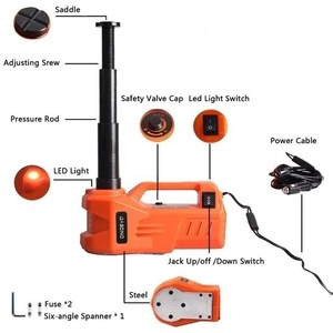 DINSEN電動ジャッキ タイヤ交換用ジャッキカージャッキ 油圧式 Ledライト付 12V DC電気（SUVの場合）135mm-360mm