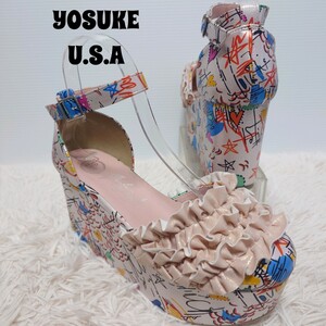 未使用 YOSUKE U.S.A. ヨースケ y2k 厚底サンダル 靴 サイズL 24cm相当 レディース ピンク