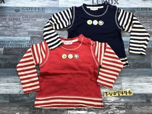 PUFF 2KIDS キッズ 男の子 女の子 長袖カットソー 2点セット まとめ売り 95 赤・紺