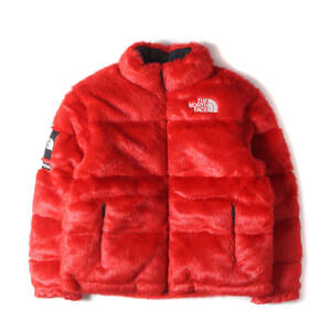 Supreme シュプリーム サイズ:M 20AW THE NORTH FACE フェイクファー ヌプシ ダウンジャケット (Faux Fur Nuptse Jacket) レッド