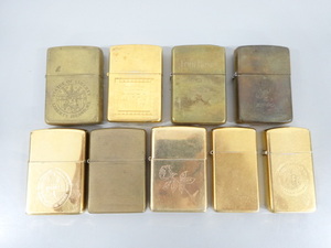 9点セット まとめて ZIPPO ジッポ SOLID BRASS ソリッドブラス ダブルイヤー 自由の女神 80