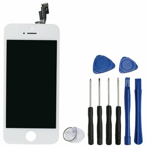 iPhoneSE互換用 液晶パネル 交換用 修理キット ホワイト/白 『iPhone修理工具 ディスプレイ 画面交換 交換用液晶パネル』