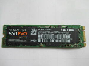 ★☆1円 ～スタート☆Samsung SATA SSD 860EVO M.2 2280 MZ-N6E500 500GB 使用時間:7313H☆★